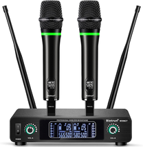 Wireless Microphone System Rechargeable, Professional UHF Metal Cordless Dynamic - £148.15 GBP