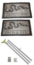 AES White Join or Die 3&#39;x5&#39; Polyester 2 Ply Double Sided Flag with 6&#39; Aluminum F - £31.07 GBP