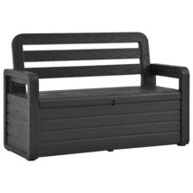 Garden Storage Bench 132.5 cm Plastic Anthracite - £161.60 GBP