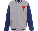 MLB Philadelphia Phillies  Reversible Full Snap Fleece Jacket JHD  2 Fro... - $119.99
