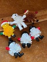 Lot of White Snowman Polar Bear Brown Reindeer Yellow Smiley w Santa Claus Hat - £9.01 GBP