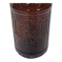 Vtg Sarsaparilla Amber Glass Soda Bottle &amp; Cap Sioux City Cowboy Saloon Embossed - £8.28 GBP