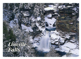 Linville Falls North Carolina Postcard Winter Snow Nature Waterfall Hong Kong - £12.39 GBP