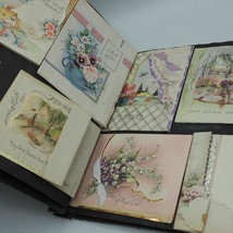Vintage Scrapbook Album with 17 Pages Get Well Old Greeting Cards Inside - £114.03 GBP