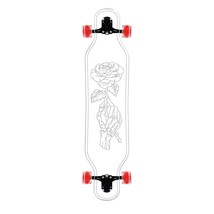 40" Ghost Platypus Clear Longboard With Hand Rose Design - £233.96 GBP