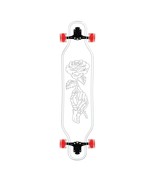 40&quot; Ghost Platypus Clear Longboard With Hand Rose Design - £229.98 GBP