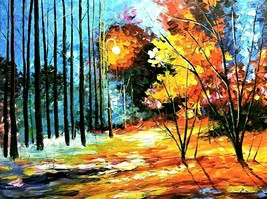Leonid Afremov-Colorful Shadows-Original Oil/Gall Wrapped Canvas/Hand Si... - $1,800.25