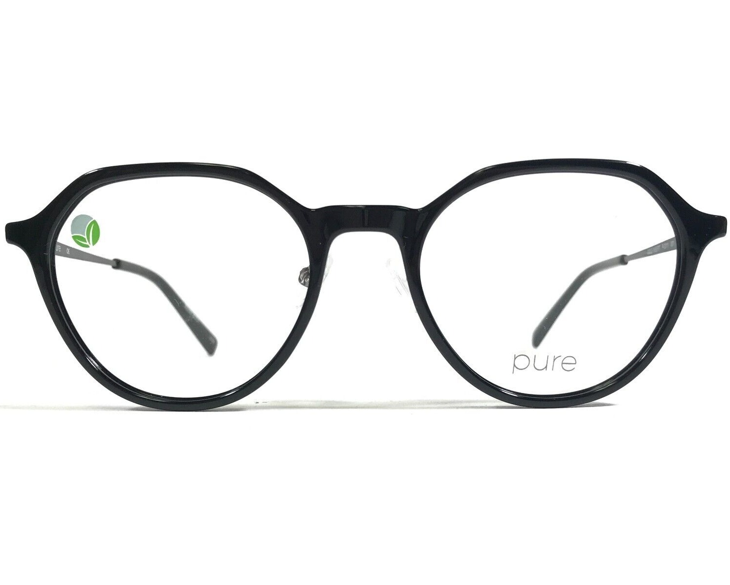 Marchon Airlock P-2011 001 Brille Rahmen Schwarz Rund Voll Felge 51-19-145 - $89.09