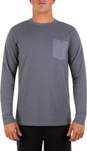 Hurley Felton Thermal Shirt Mens M Gray Long Sleeve Pocket NEW - £20.93 GBP