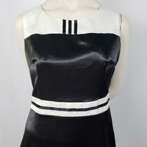 Amarphie Surmer Satin Dress Size Small 6? Black Colorblock Short Sleeveless - $12.00