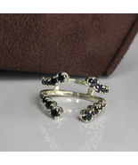 Vintage Round Cut Black Diamond Enhancer Wrap Ring Engagement 14K White ... - £85.66 GBP