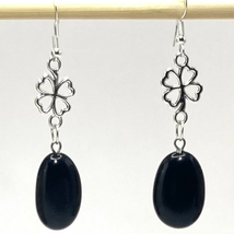 AUU Black Obsidian &amp; 925 Silver Dangles - £30.32 GBP