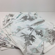 Fifth Avenue Set 10 Floral Fabric Square Cloth Napkins 20&quot;x20&quot; Green Gray White - £19.74 GBP