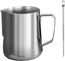Milk Frothing Pitcher Frothing Jug 304 Stainless Steel Pitcher Espresso Steaming - £12.94 GBP