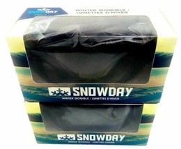 2 Snowday Winter Gear Ski Snowboarding Goggles UV Protection Adult Size Black - £18.98 GBP