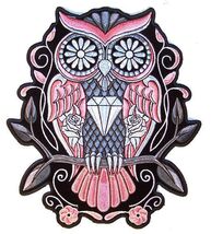 DELUXE JUMBO EMBROIDERIED JEWEL SUGAR OWL 9 IN PATCH owls retro new JP60... - $34.07