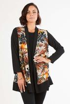 Women&#39;s Tropical Leaf Printed Open Front Cardigan with Long Sleeves (Pur... - $34.29