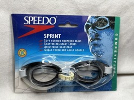Speedo Sprint Competitive Swim Goggles clear UV Protection Silicone head... - $9.90