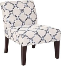 Carver Slipper Chair, One Size, Blue and Beige - £243.58 GBP