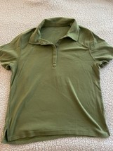 Charter Club Women&#39;s Large Green Polo Golf Cotton Shirt Top - $12.00