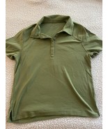 Charter Club Women&#39;s Large Green Polo Golf Cotton Shirt Top - $220.06 MXN