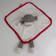 Baby Starters Sock Monkey Rattle Security Blanket Lovey Snuggie 12&quot; - £7.62 GBP