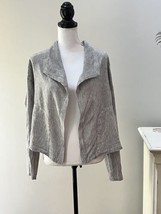 Max Studio Linen Blend Cropped Striped Open Blazer Jacket Women’s Size Small - £19.46 GBP
