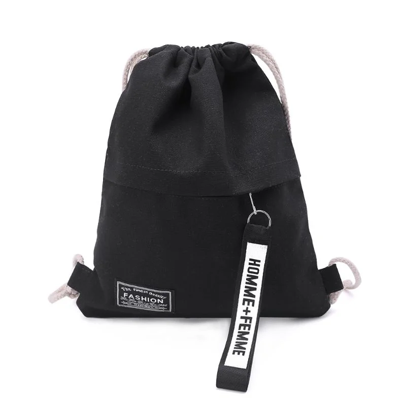 New  Women Canvas Drawstring Backpack Solid Color Letter Pattern String Closure  - $62.65