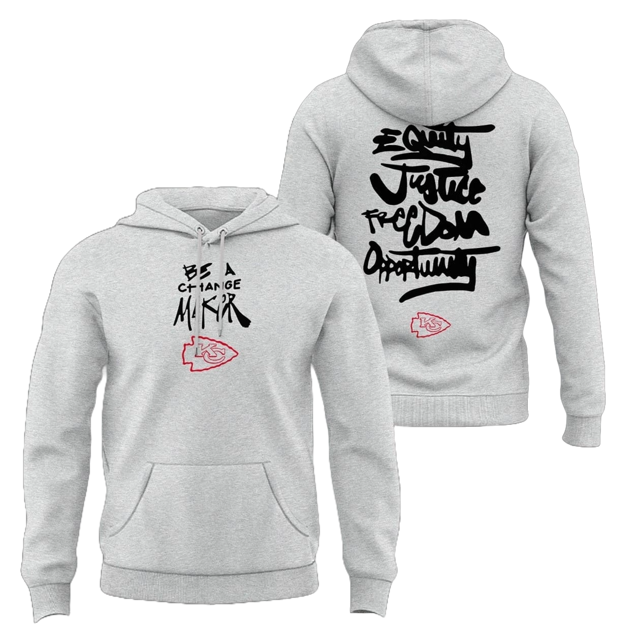 New Chiefs Be a Change Maker Gray Hoodie Inspire Change - Kansas City