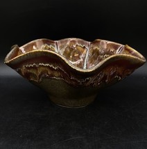 Rustic Flame Art Pottery Artist Signed 2019 Centerpiece Large Bowl READ - £23.72 GBP