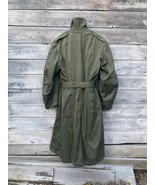 Vintage 1940s Mens MEDIUM Military Belted Overcoat with Wool Liner Army USA - £57.85 GBP