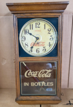 Vintage DRINK Coca Cola Clock In Bottles Battery Op Regulator Pendulum - £141.85 GBP