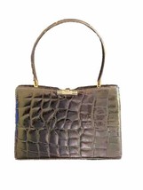 Vintage Dark Brown Alexander’s From France Crocodile Handbag - £312.12 GBP