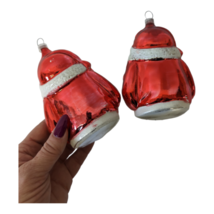 (2) Vintage GES GESCH West Germany Mercury Glass Santa Christmas Ornaments - £32.17 GBP