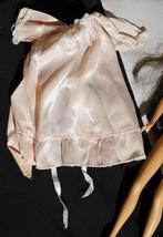  vintage satin fashion doll robe peach pink with lace collar ribbon ties  - £7.98 GBP