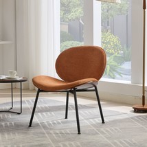 Mid-Century Modern Orange Fabric Shell Lounge Chair Tripod - $2,292.52 MXN