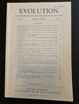 International Journal of Organic Evolution January 1988 Vol 42 No 1 Pg 1... - $15.98