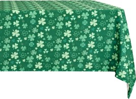 60 x 84 Inch St Patrick&#39;s Day Spring Rectangle Tablecloth Shamrock Patterned Wat - £38.32 GBP