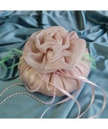 Wedding ring pillow Dusty Rose veil Round Rose wedding rings pillow  - €24,99 EUR