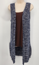 RXB Open Sleeveless Cardigan Sweater Vest Women&#39;s Small Blue Spacedye Mi... - $260.40 MXN