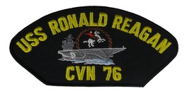 USS Ronald Reagan CVN-76 Patch with Cowboy - Gold and Silver on Black Background - $13.15