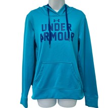Under Armour Bright Blue Logo Semi-Fitted Athletic Hoodie Sweatshirt size S - £16.75 GBP