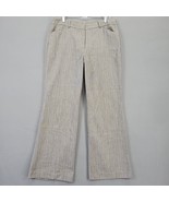 Worthington Women Pants Size 14 Gray Stretch Preppy Stripe Wide Leg Trou... - £11.96 GBP