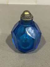 Vintage Chinese Snuff Bottle Faceted Cobalt Glass Circa 1900 - £37.70 GBP