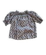 Loft Floral Smocked Off-Shoulder Top XXS Cotton/Viscose Blend Multicolor - $208.13 MXN