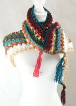 Handmade Wrap Scarf Festival Colorful Boho Bohemian Crochet - £29.51 GBP