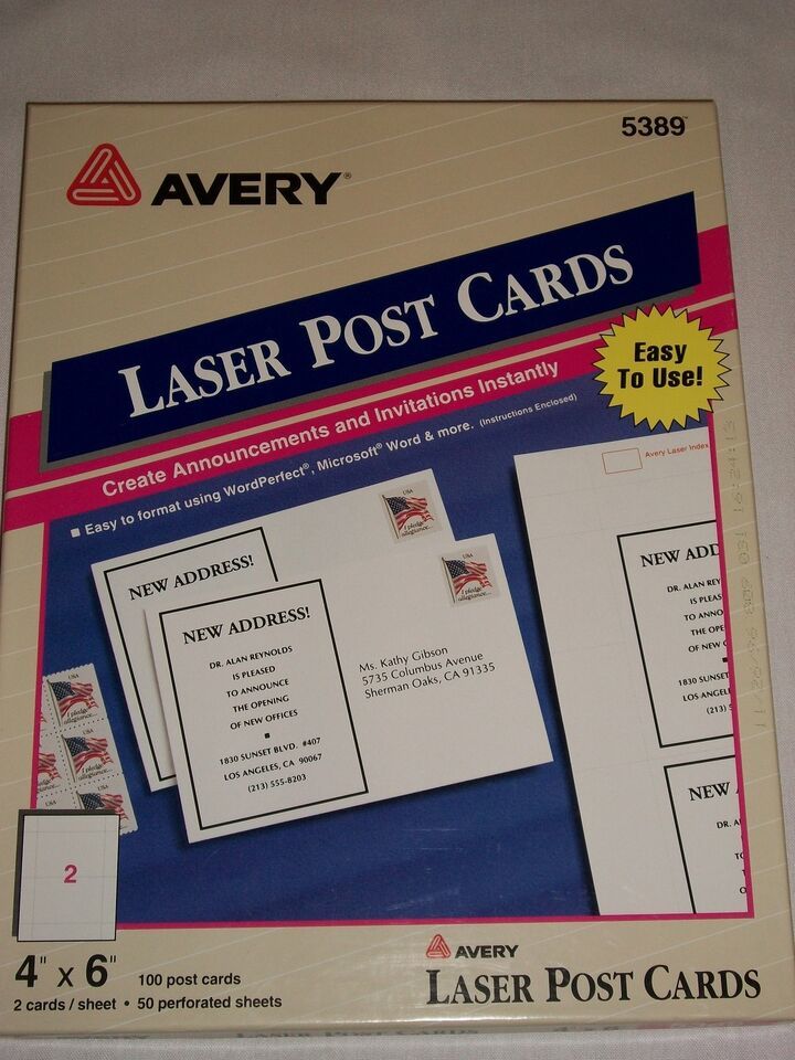 Avery Laser Postcards 5389 4" x 6" Post Card Announcements Invitations 80 - $29.99