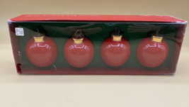 Dept 56 Christmas 4 Red Ball Ornament Place Card Holders Porcelain 14K Gold   - £16.06 GBP