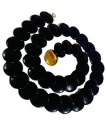 Vintage Trifari Black Lucite Round Disks Links Long Necklace - $353.83 MXN