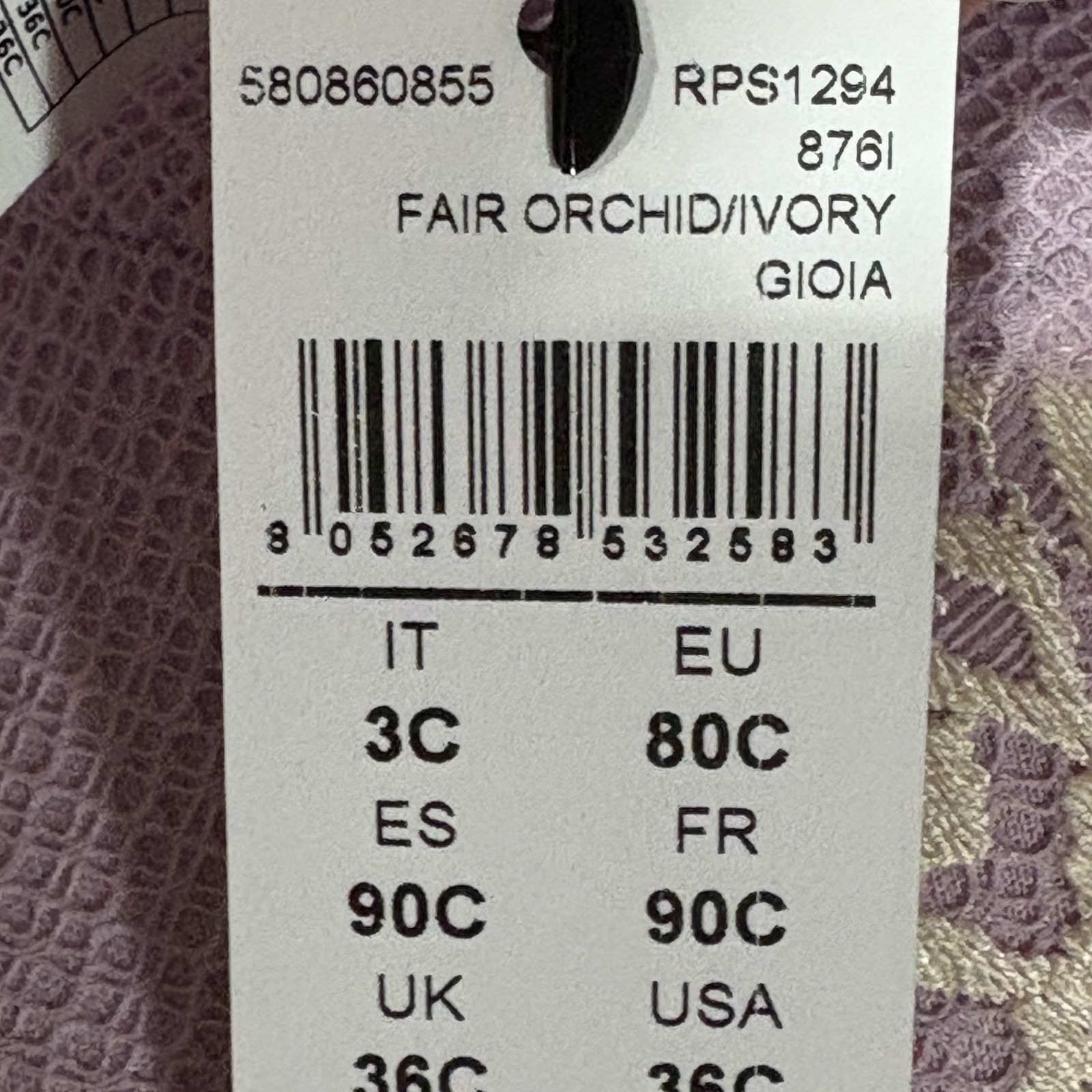 Intimissimi Womens Fair Orchid/Ivory Lace Bra 36C NWT Item image 5